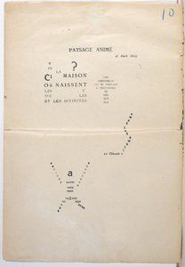 「Et Moi aussi Je Suis Peintre」からのページの校正用コピー、1914年（紙にインク） 作： Guillaume Apollinaire